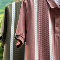 LCY | CONTRAST JAQUARD VERTICAL STRIPE POLO LCY