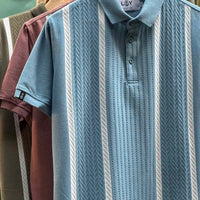 LCY | CONTRAST JAQUARD VERTICAL STRIPE POLO LCY