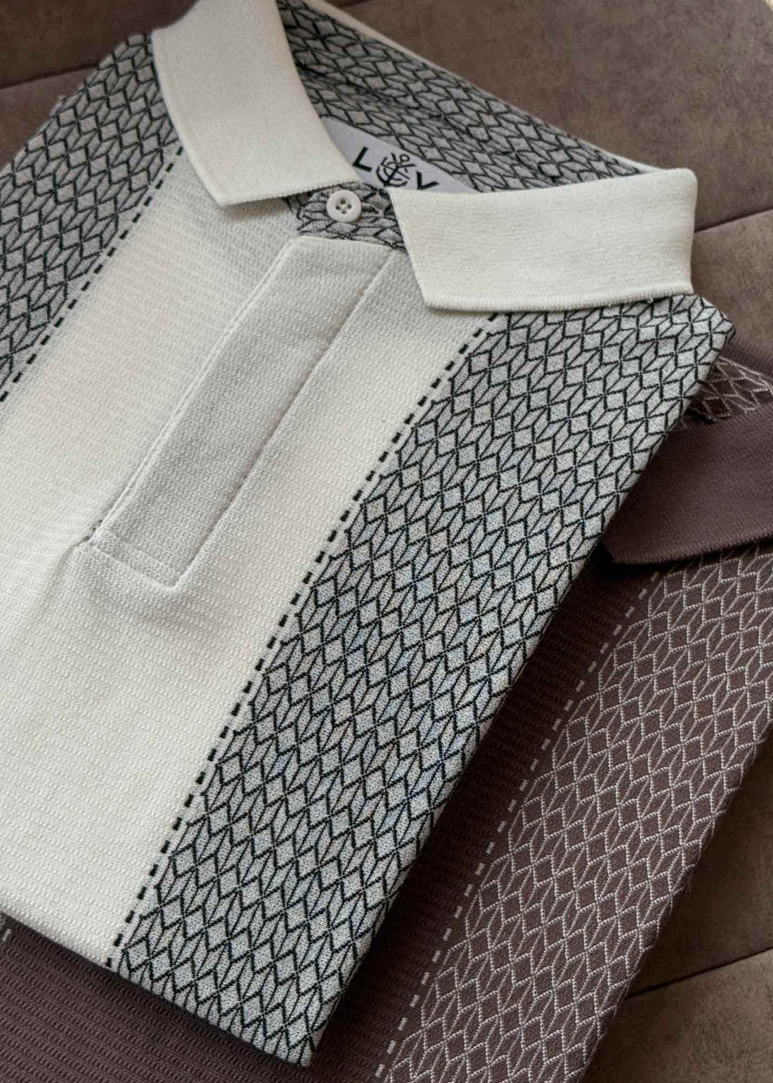 LCY | GEOMETRIC KNIT PATTERN POLO LCY