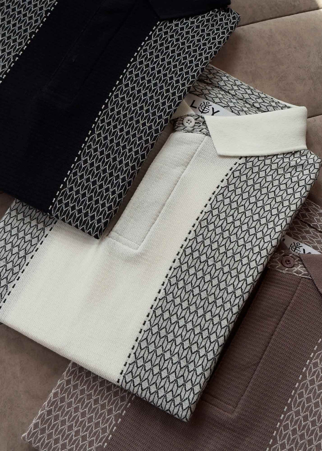 LCY | GEOMETRIC KNIT PATTERN POLO LCY