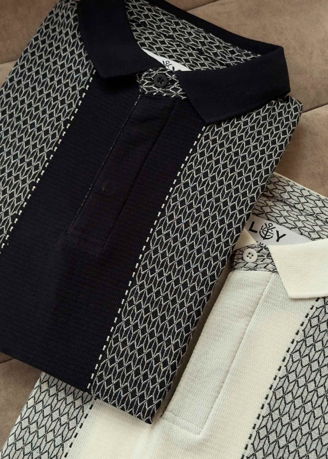 LCY | GEOMETRIC KNIT PATTERN POLO LCY