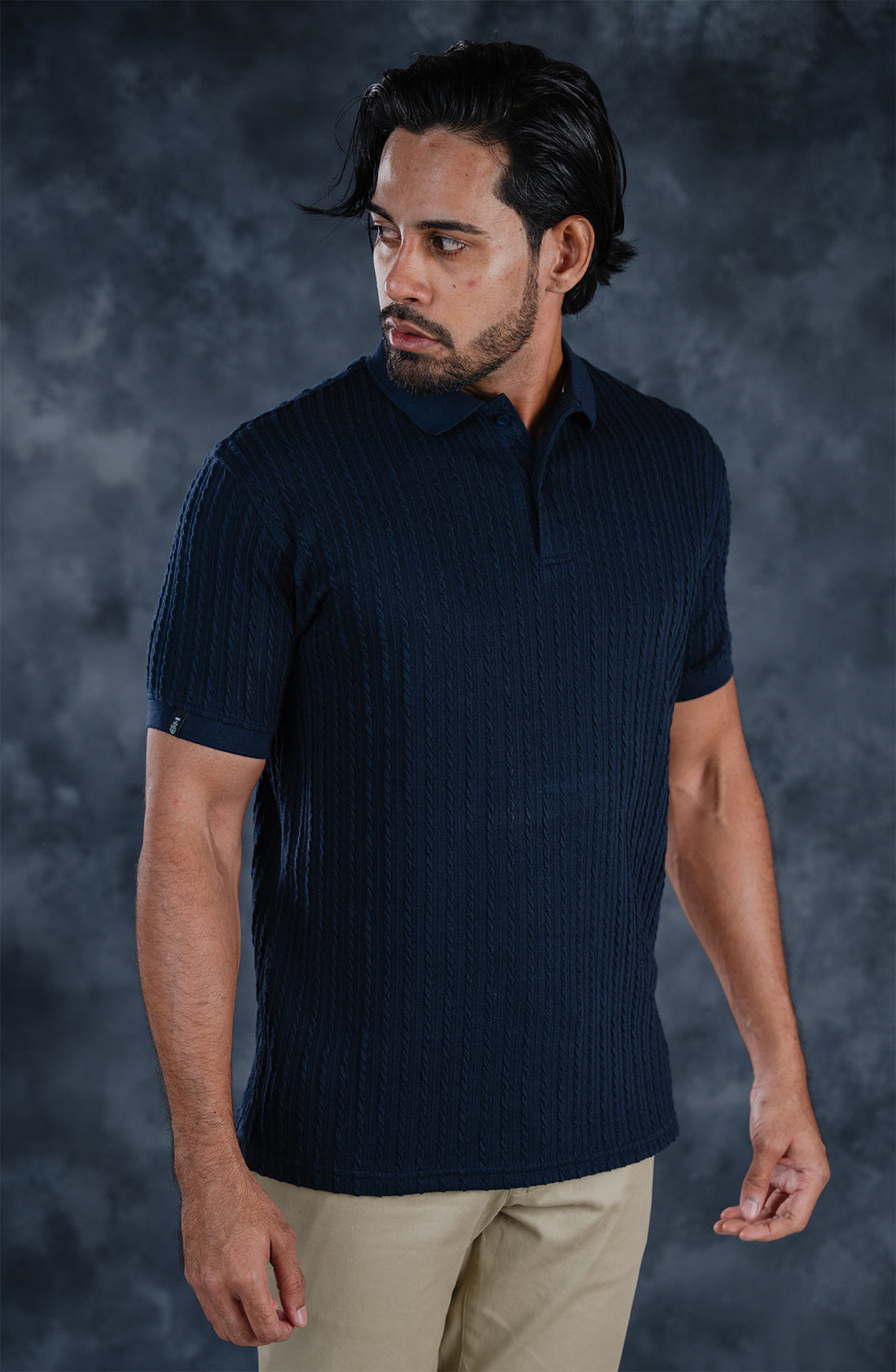 LCY | STRUCTURED JAQUARD STRIPE POLO LCY