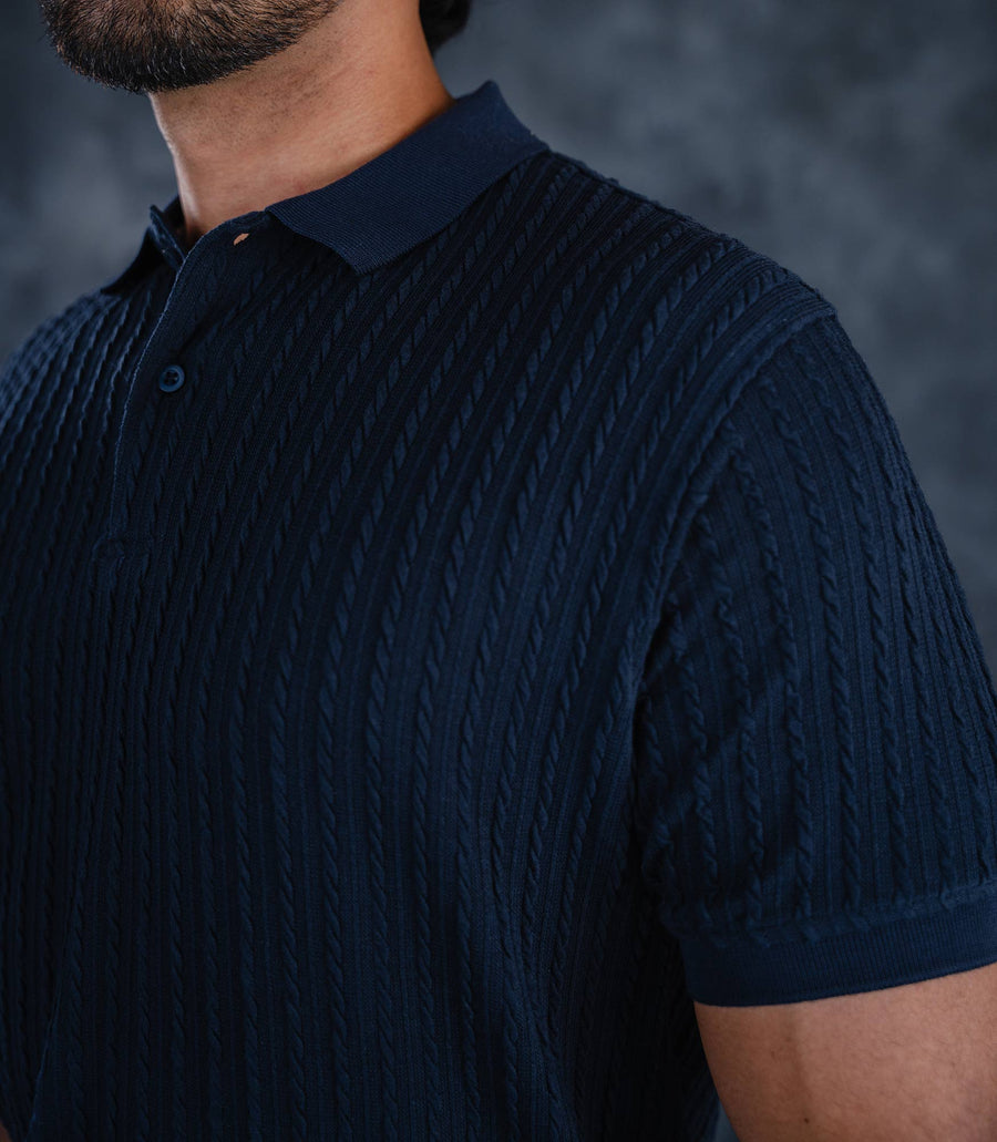 LCY | STRUCTURED JAQUARD STRIPE POLO (Copy) LCY