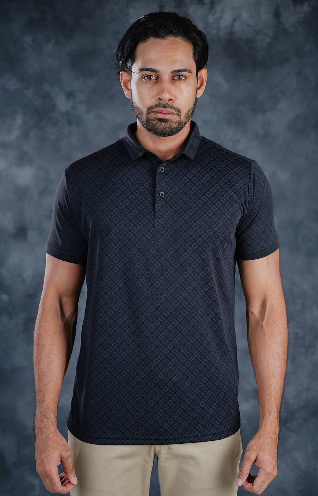 LCY | AW TONELY DARK GEOMETRIC AOP POLO LCY