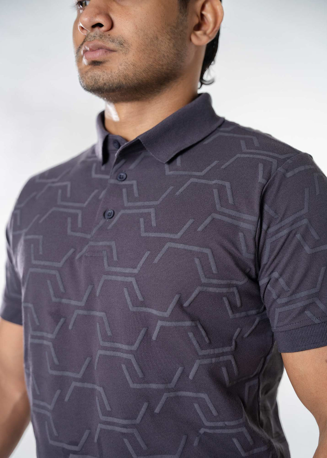 LCY | EMBOSSED JACQUARD TEXTURE POLO LCY