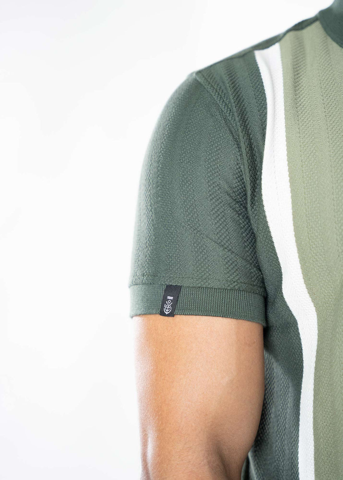 LCY | TWO-TONE CONTRAST VERTICAL STRIPE POLO LCY