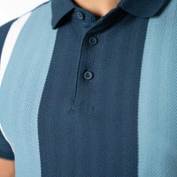 LCY | TWO-TONE CONTRAST VERTICAL STRIPE POLO LCY