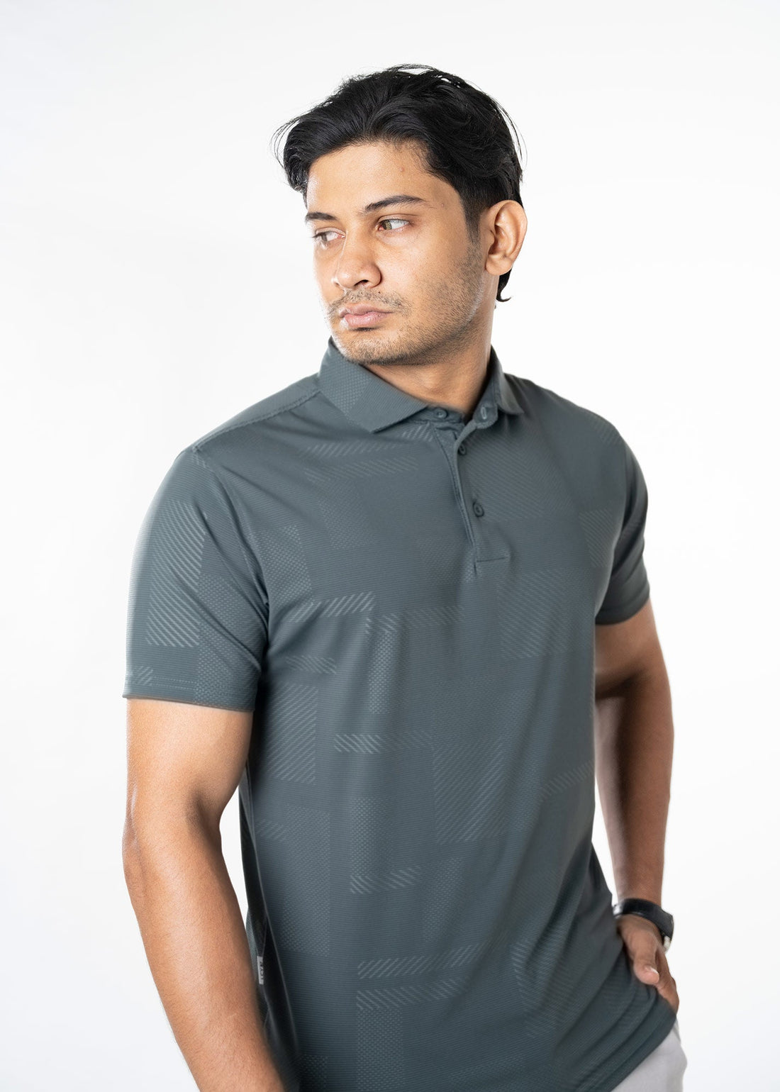 LCY | TONAL GEOMETRTIC TEXTURE PREMIUM POLO LCY