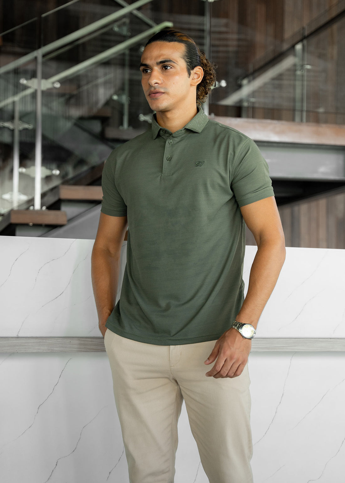 LCY | 3D Collar Print Polo LCY