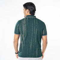 LCY | CONTRAST VERTICAL STREAK PRINT POLO LCY