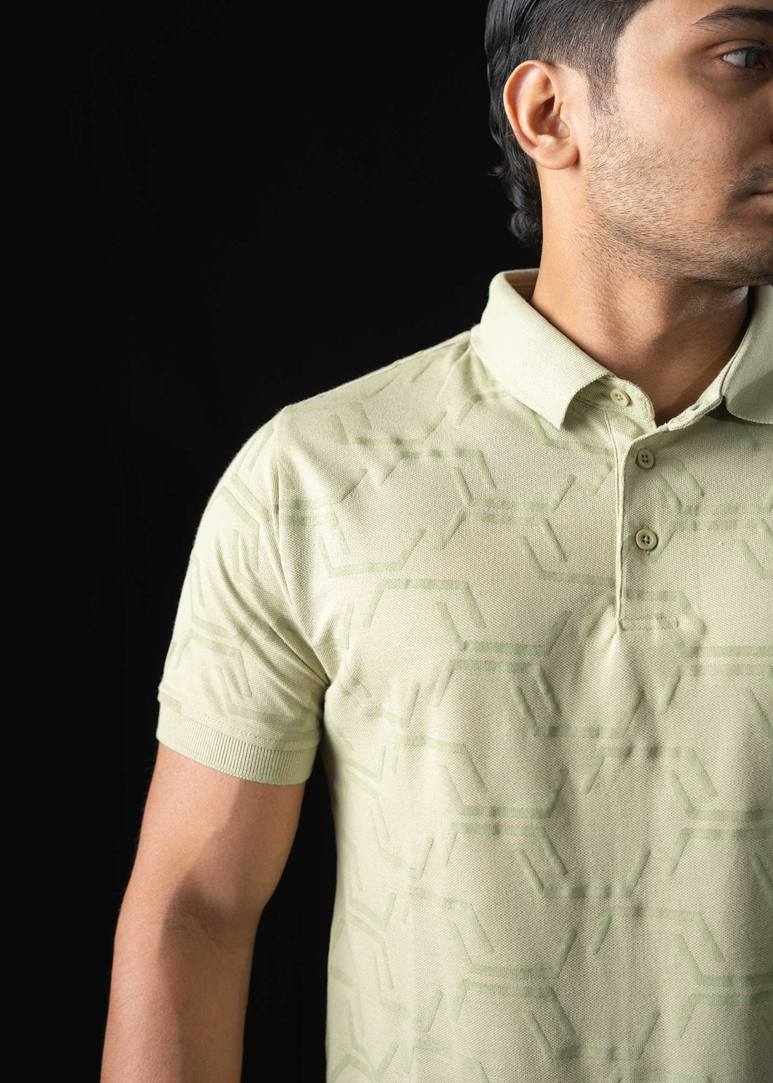 LCY | EMBOSSED JACQUARD TEXTURE POLO LCY