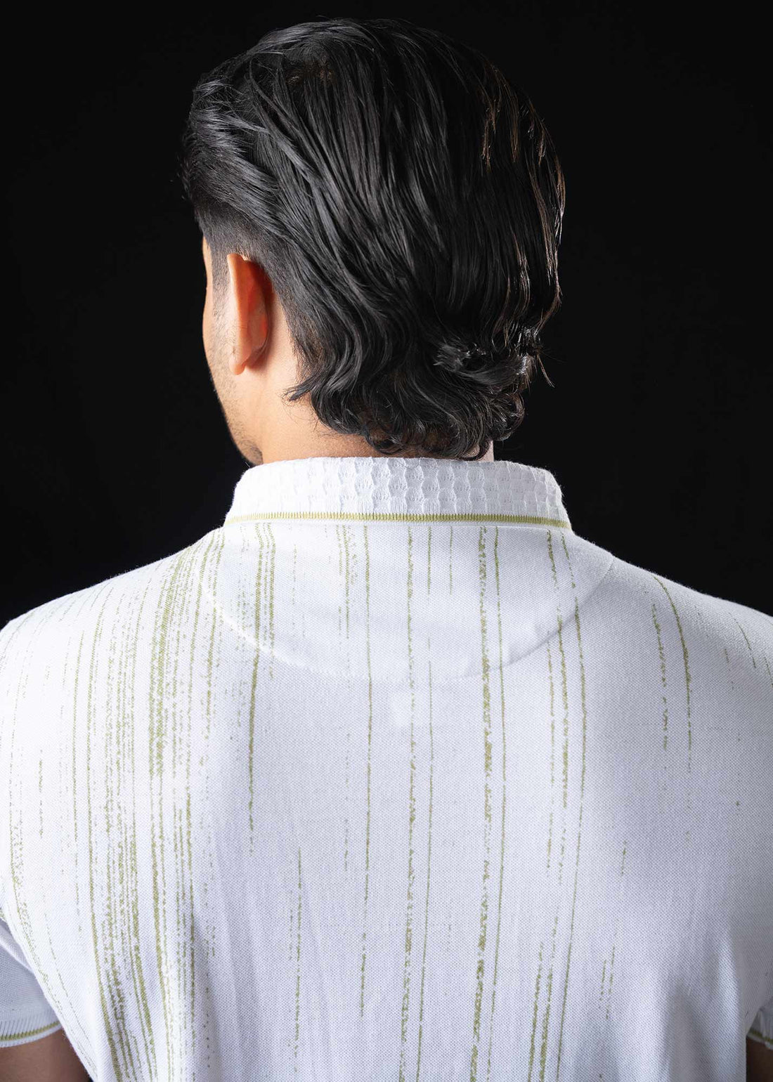 LCY | CONTRAST VERTICAL STREAK PRINT POLO LCY