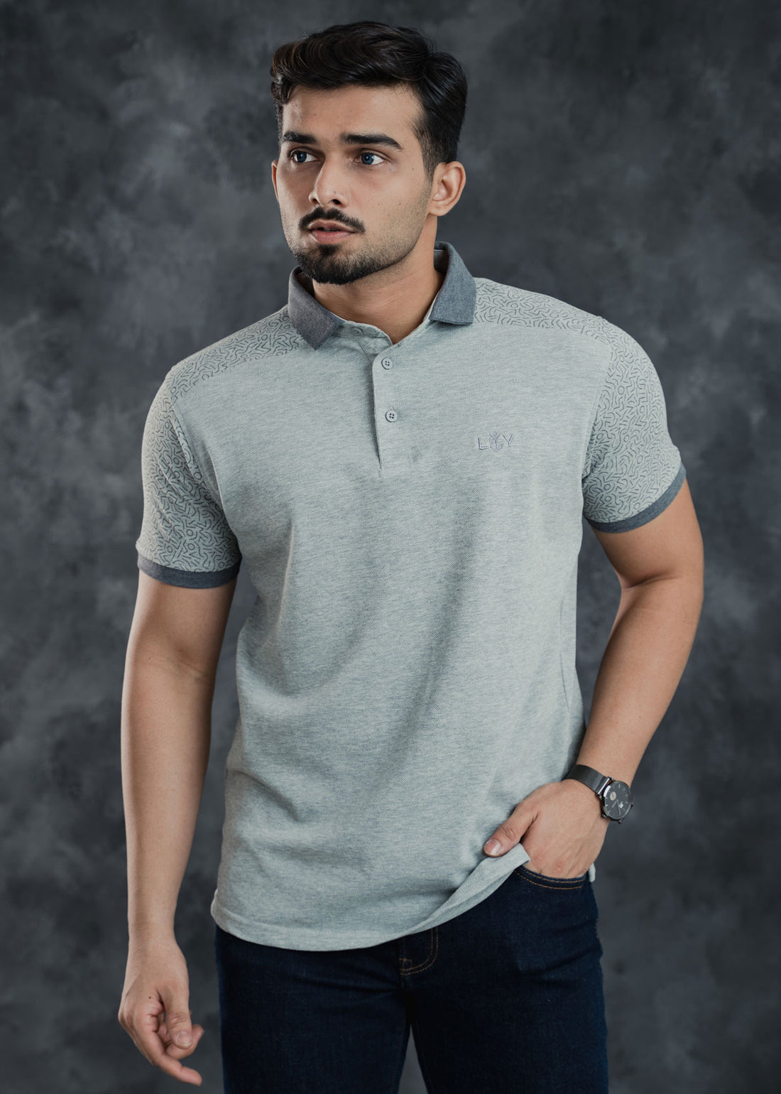 LCY | Printed Sleeves Basic Polo LCY