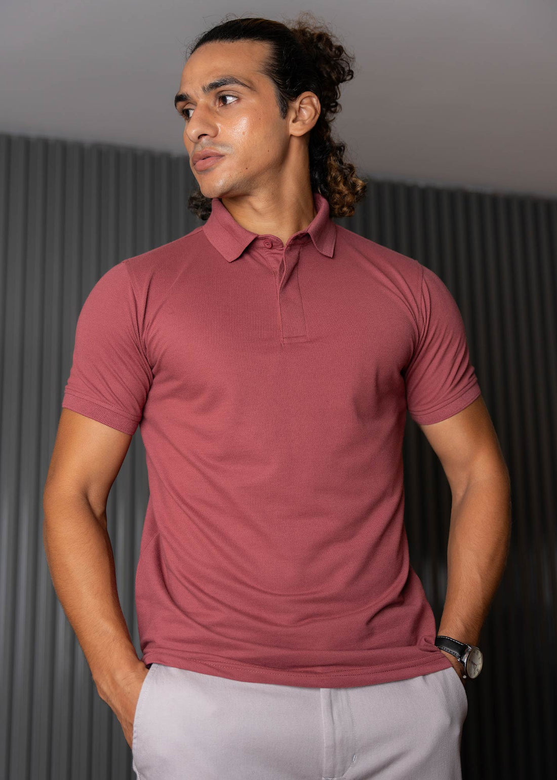 LCY | JAQUARD COLLAR BASIC POLO LCY