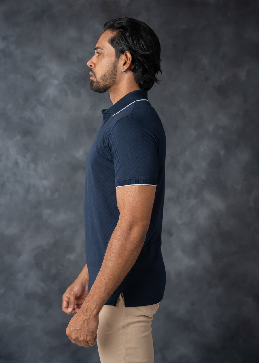 LCY | AW STRUCTURED STRIPE PIQUE POLO LCY