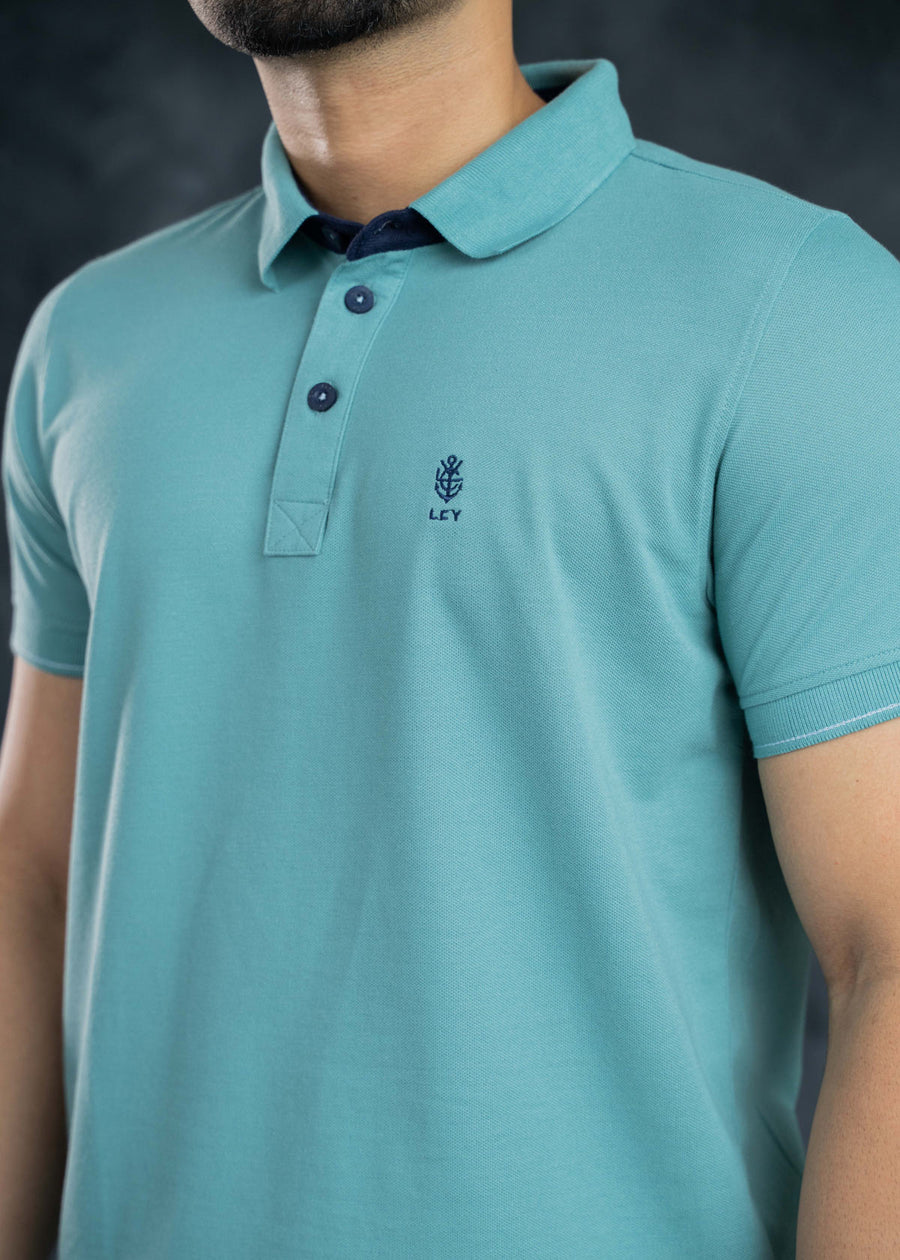 LCY | Contrast Navy Basic Polo LCY