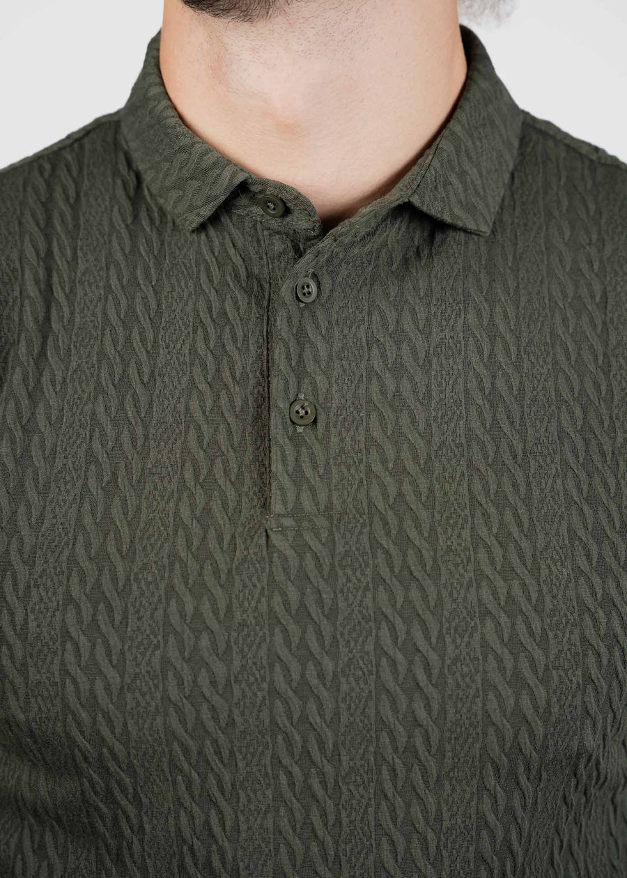 LCY | TEXTURED STRIPE POLO