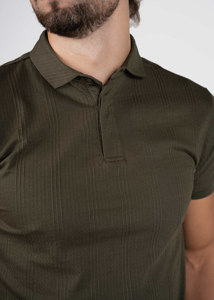 LCY | TEXTURED VERTICAL STRIPE POLO LCY