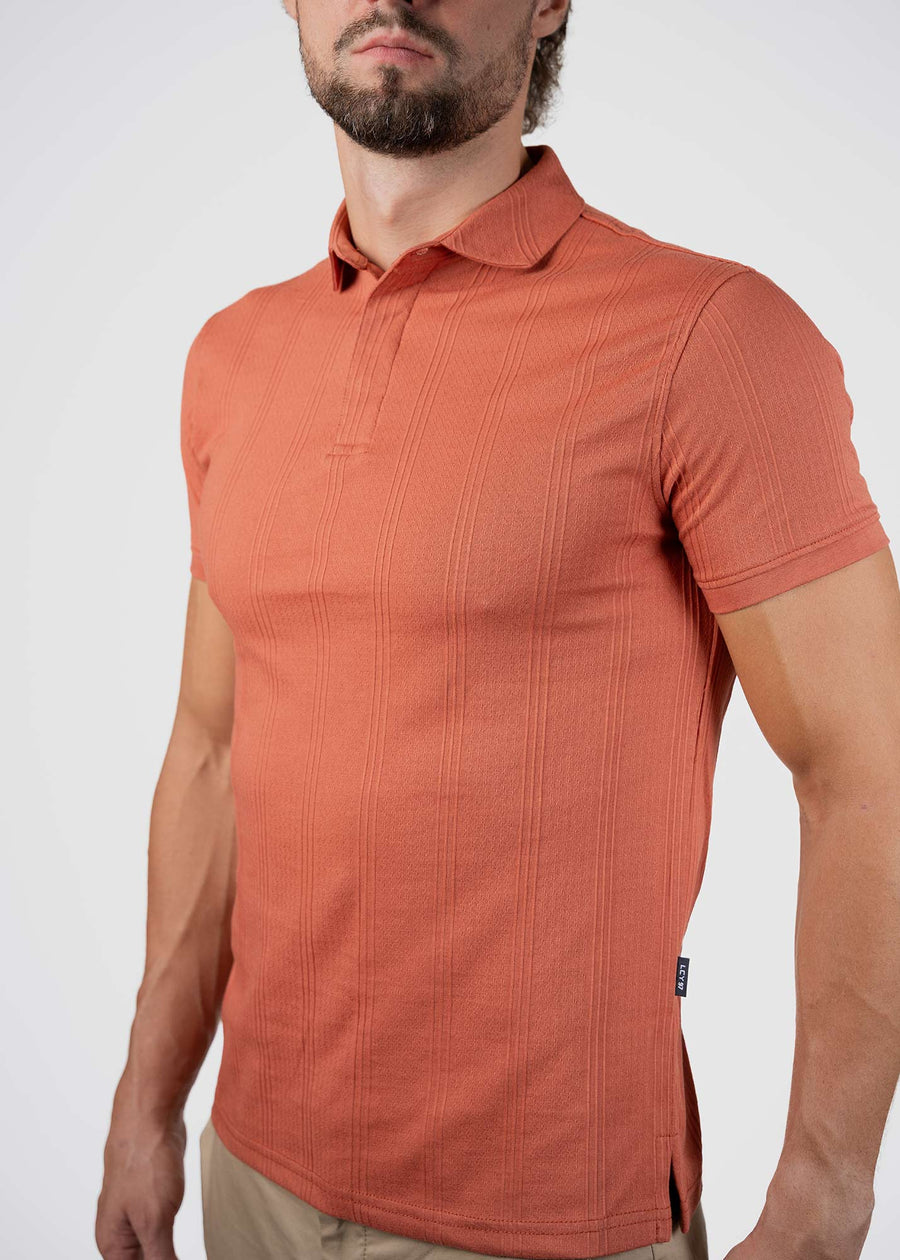 LCY | TEXTURED VERTICAL STRIPE POLO LCY