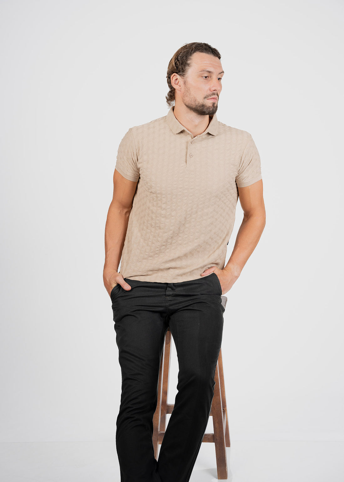 LCY | ISLAND RAYS TEXTURED POLO