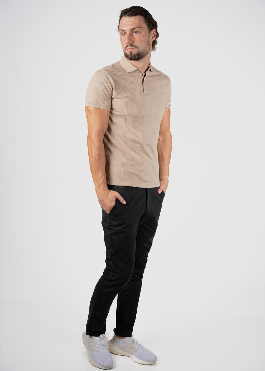 LCY | TEXTURED VERTICAL STRIPE POLO LCY