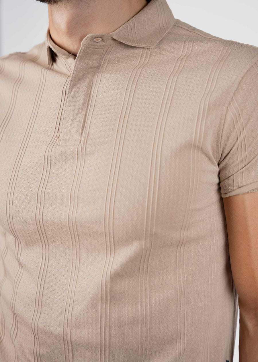 LCY | TEXTURED VERTICAL STRIPE POLO LCY