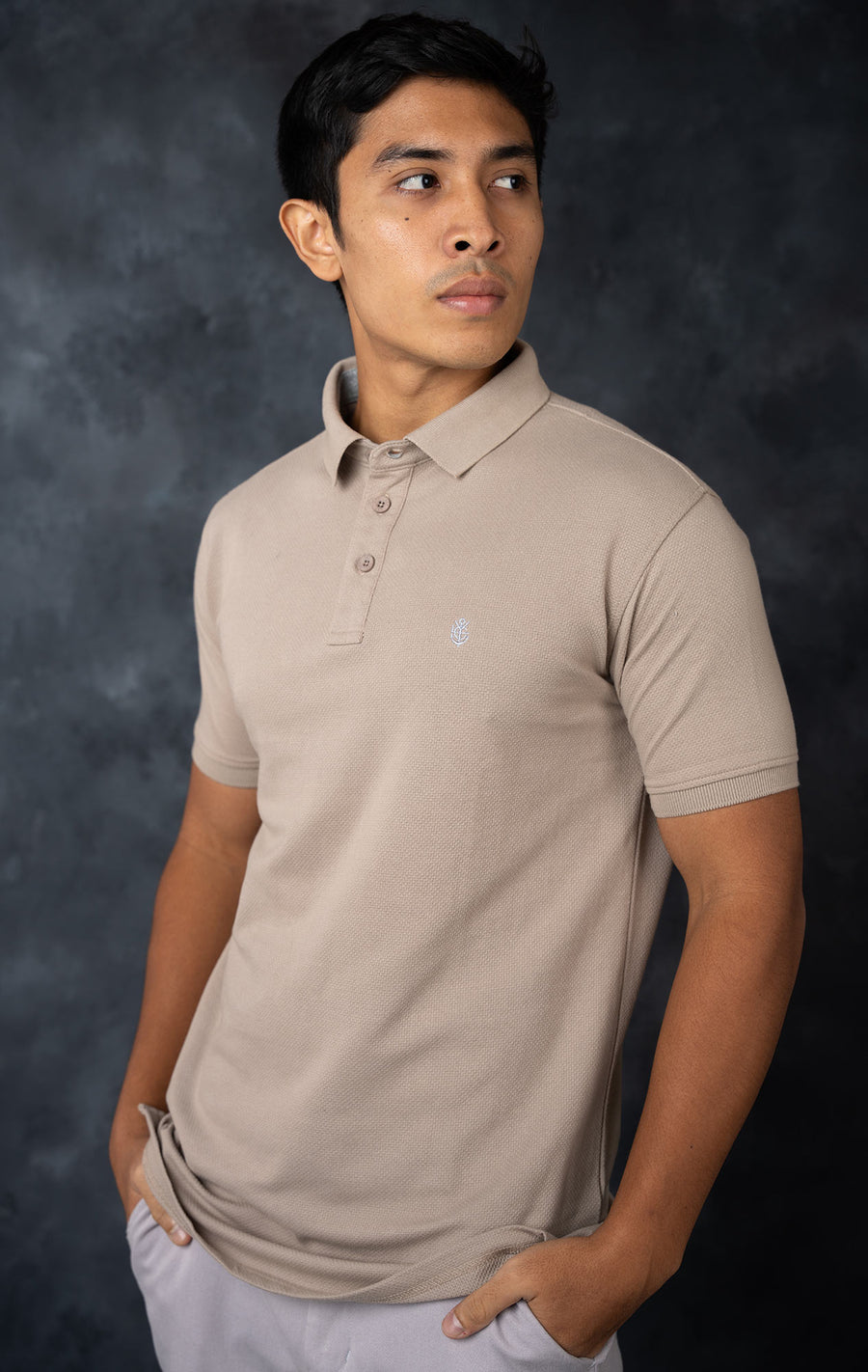 LCY | POP-CORN KNIT CONTARST POLO LCY