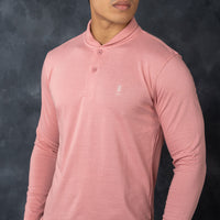 LCY | MANDARIN COLLAR LONG SLEEVE POLO LCY