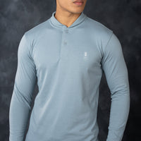 LCY | MANDARIN COLLAR LONG SLEEVE POLO LCY