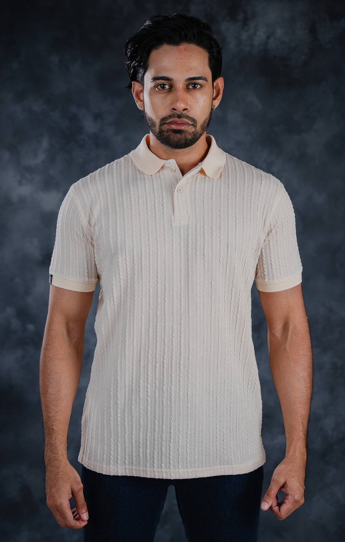 LCY | STRUCTURED JAQUARD STRIPE POLO LCY