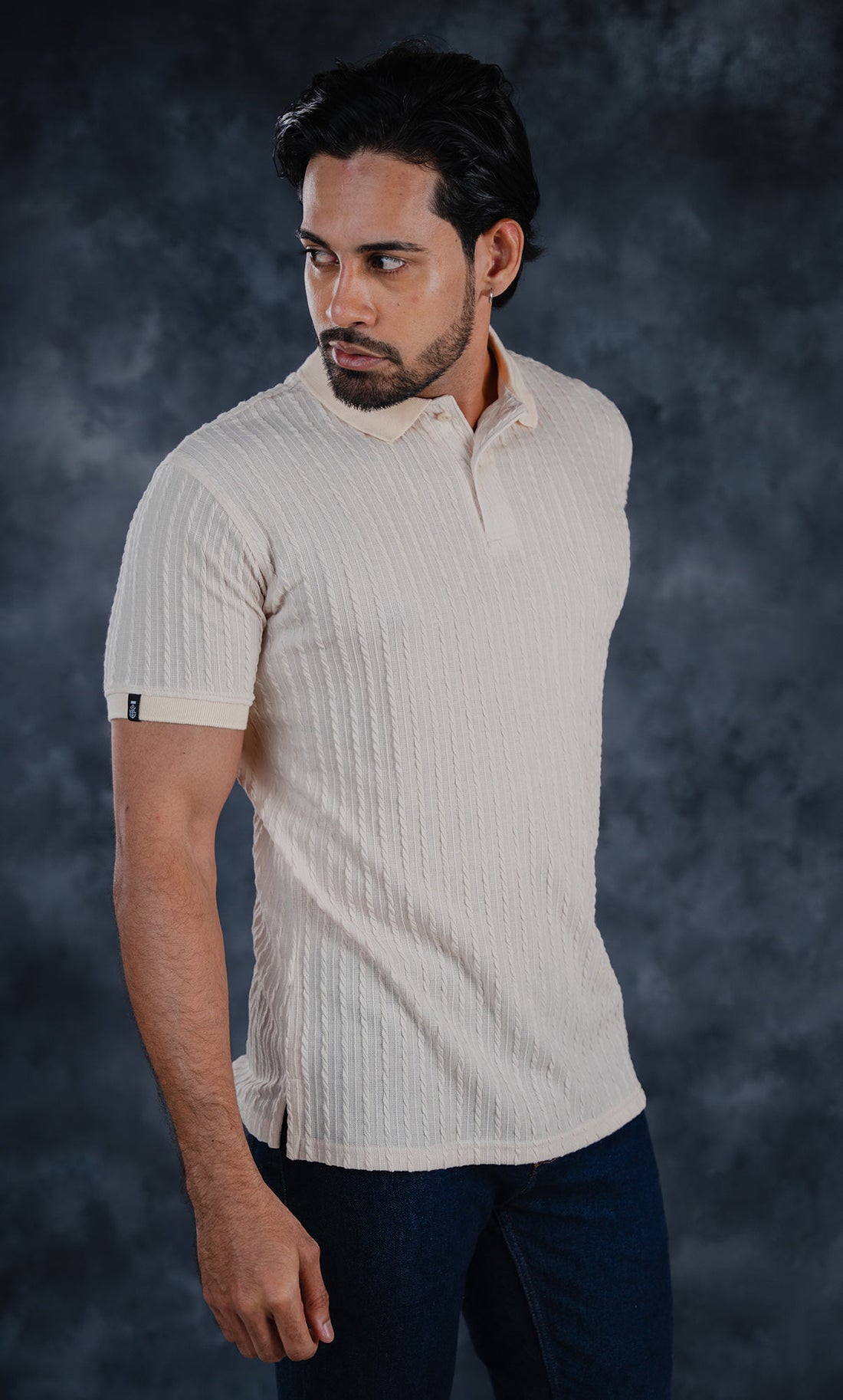 LCY | STRUCTURED JAQUARD STRIPE POLO LCY