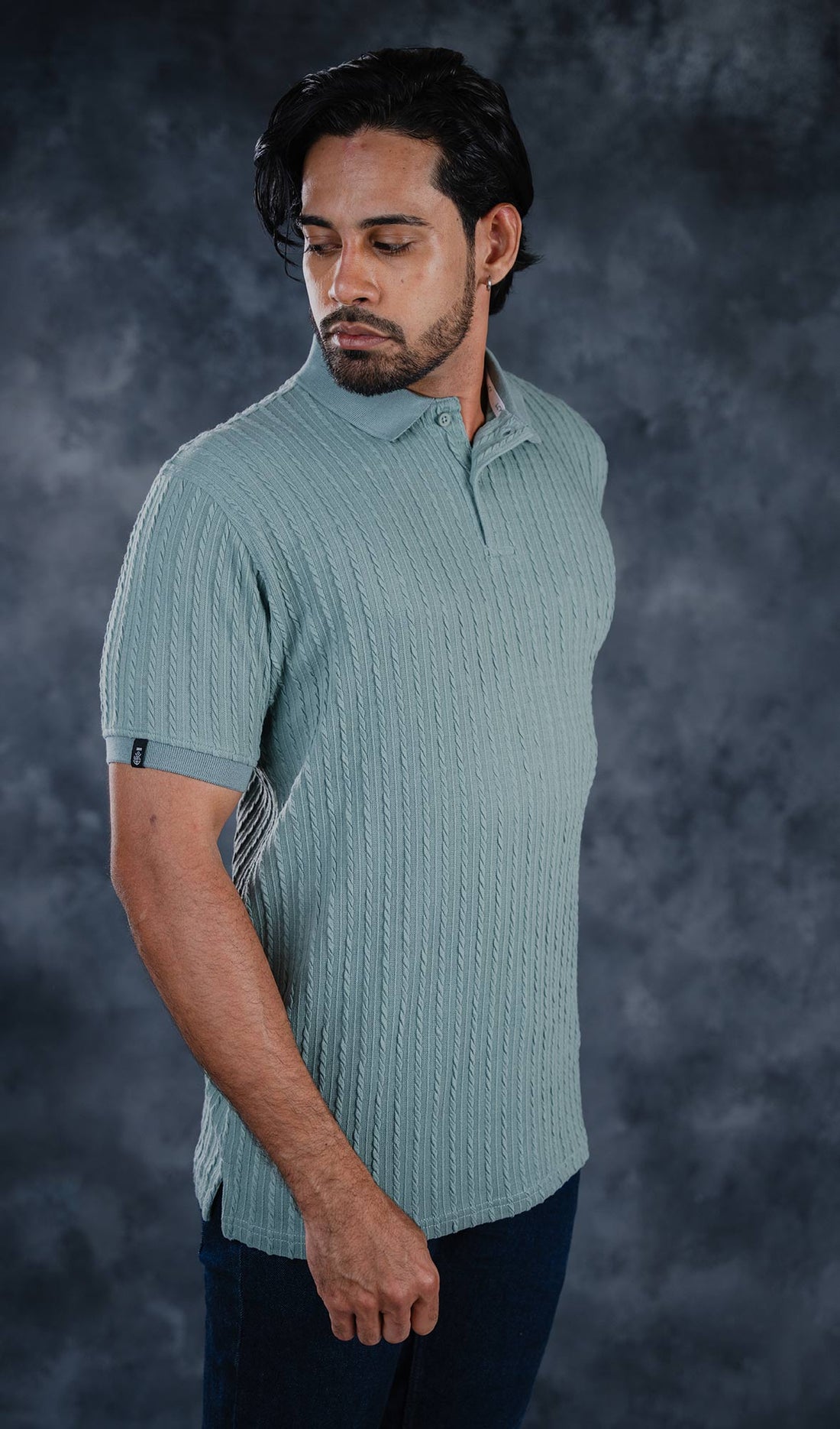 LCY | STRUCTURED JAQUARD STRIPE POLO LCY