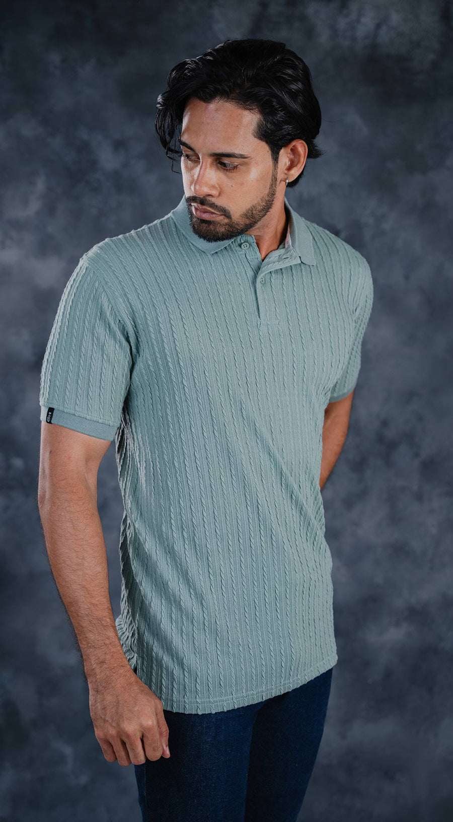 LCY | STRUCTURED JAQUARD STRIPE POLO LCY