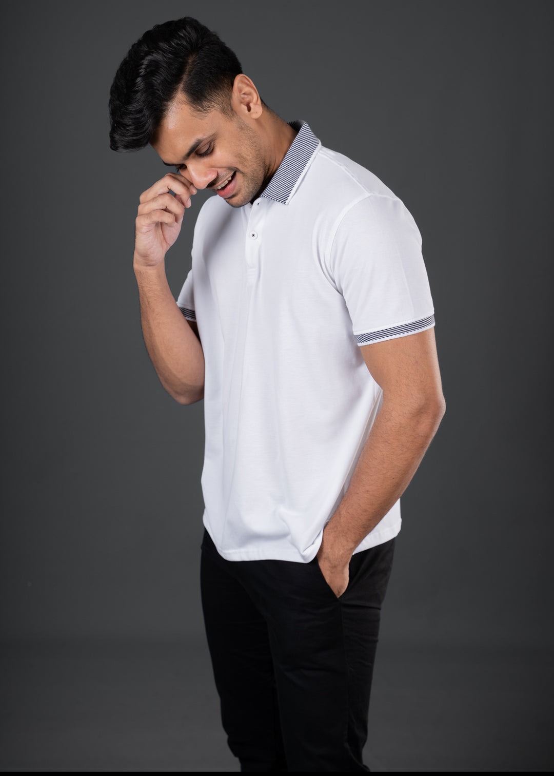 Elevated Summer Regal Jacquard Collar Polo LCY