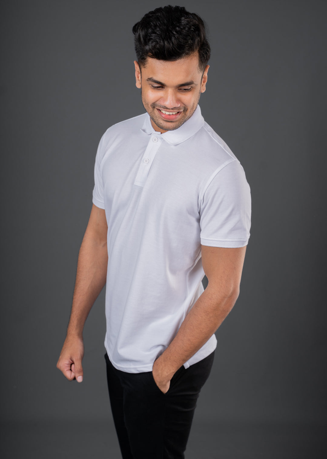 LCY | Knitted Collar-cuff Basic Polo LCY
