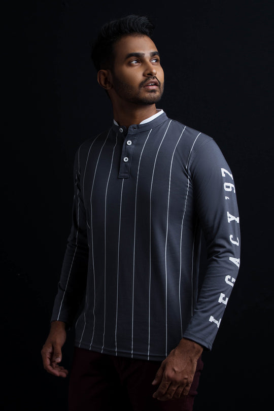 LCY | Vertical Line Long Sleeve Polo LCY