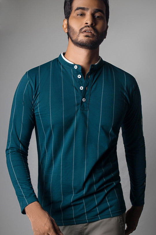 LCY | Vertical Line Long Sleeve Polo LCY
