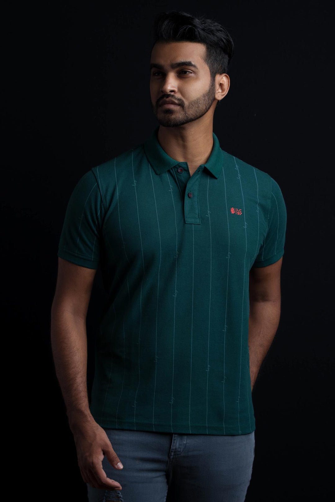 LCY | Vertical Line "97" Contrast Polo LCY