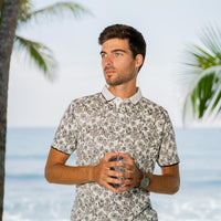 Elevated Summer Abstract Floral AOP Polo LCY