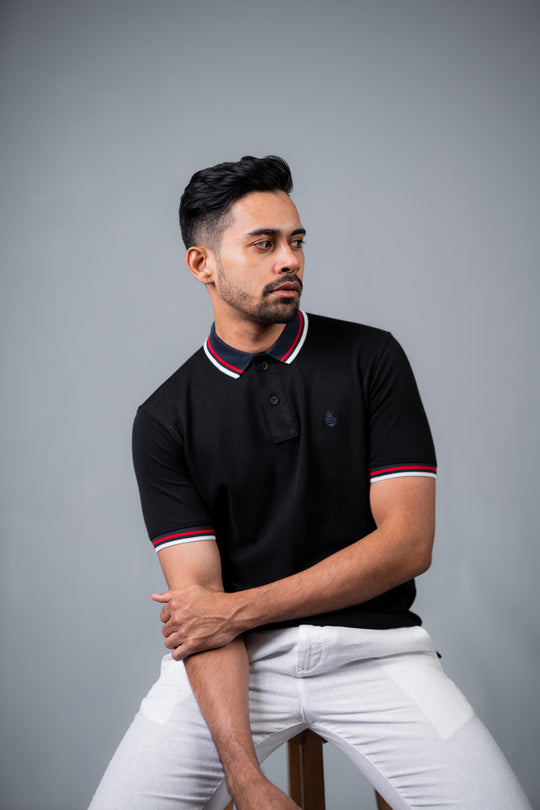 LCY | Twin-Tipped Contrast Pique Polo LCY